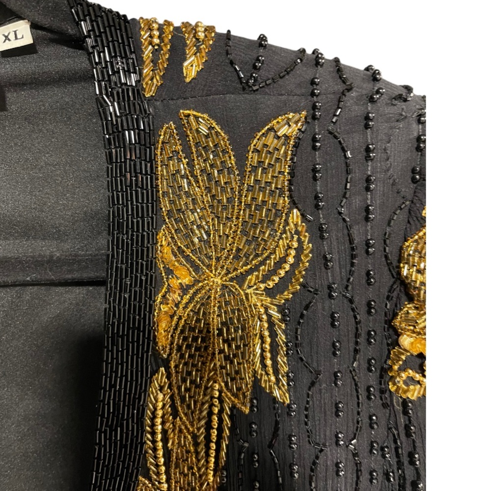 BEAUTIFUL VINTAGE “BALMAIN” STYLE HAND BEADED CARDIGAN - Picture 8 of 9